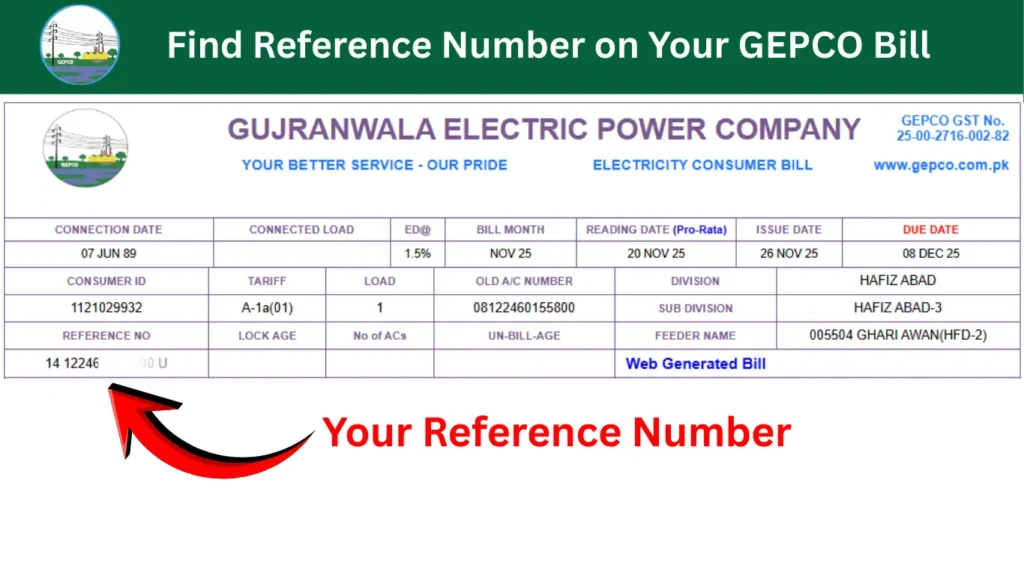 GEPCO bill reference number